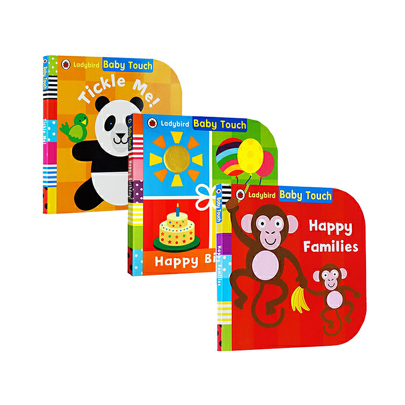 英文原版 英國小瓢蟲 Ladybird Baby Touch 3冊大開本 紙板觸摸書 Happy Families/Birthday/Tickle Me/ Busy Baby 兒童啟蒙認知