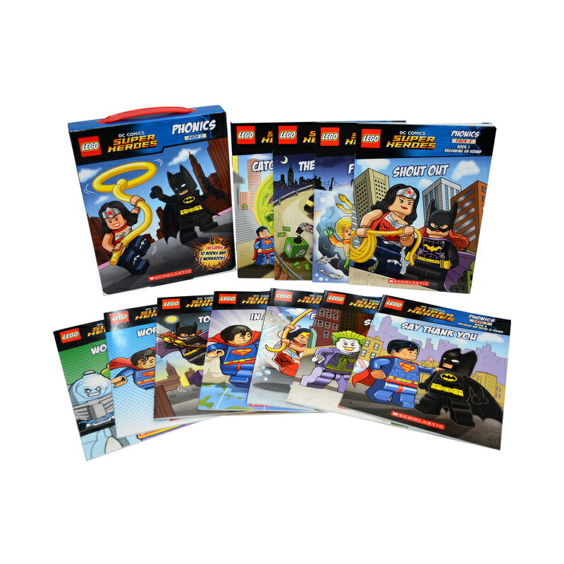 英文原版繪本 Lego DC Super Heroes Phonics 2 12冊 自然拼讀圖畫故事書 Lego樂高超級英雄系列兒童認識書籍 Scholastic