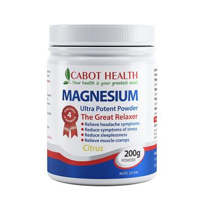 Cabot Health Magnesium Powder Ultra Citrus 200g