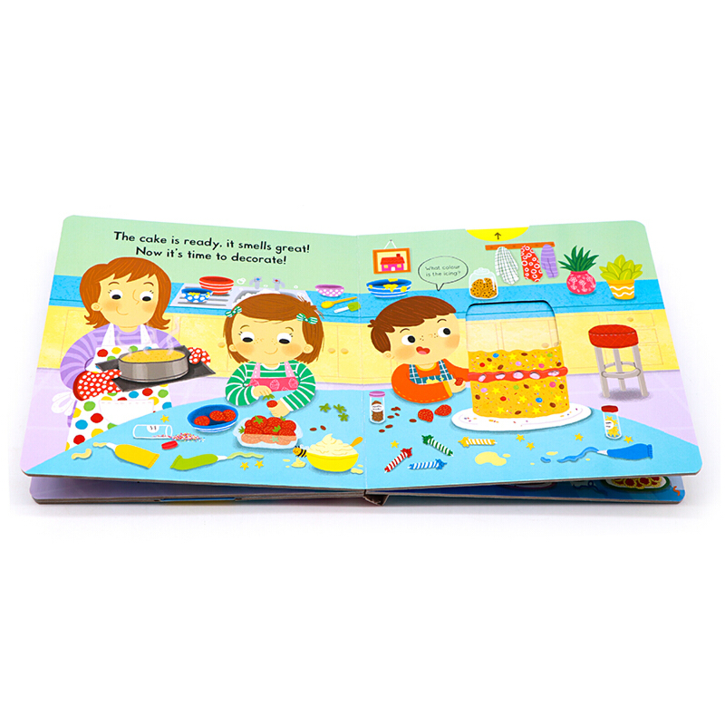 Busy系列 忙碌的烘焙操作機關書 英文原版繪本Busy Baking推拉滑動機關紙板書0-1-3-6歲幼兒童英語啟蒙認知遊戲玩具書早教親子互動