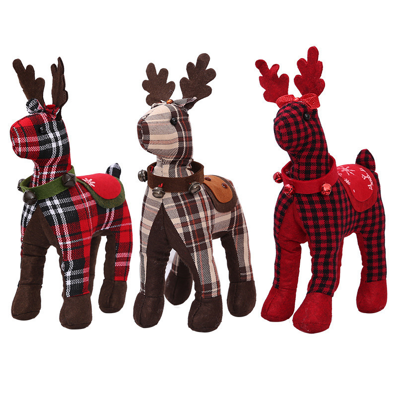 聖誕裝飾品布藝玩偶梅花鹿禮物兒童毛絨玩具小號布藝鹿