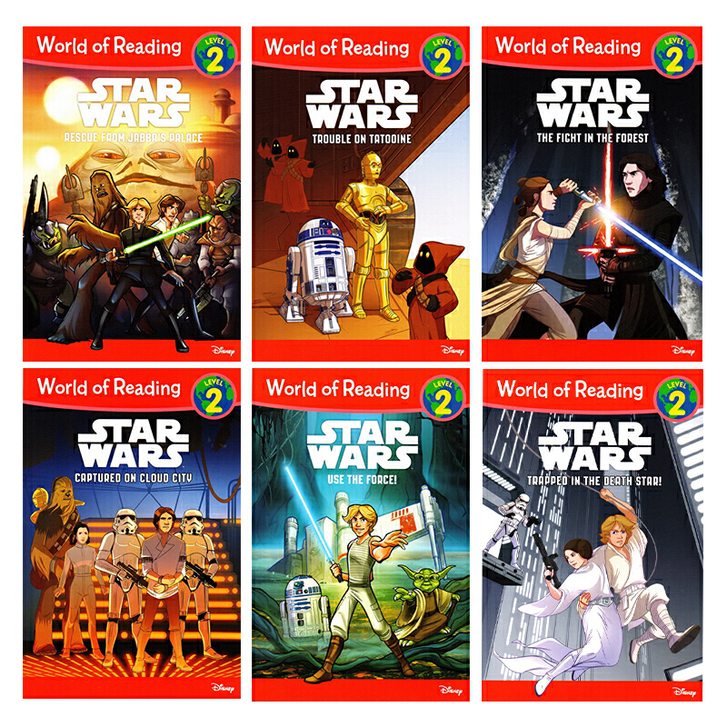 迪士尼星球大戰 L2 Disney StarWars World of Reading Level 2 英文原版 分級讀物 6冊星球大戰科幻故事