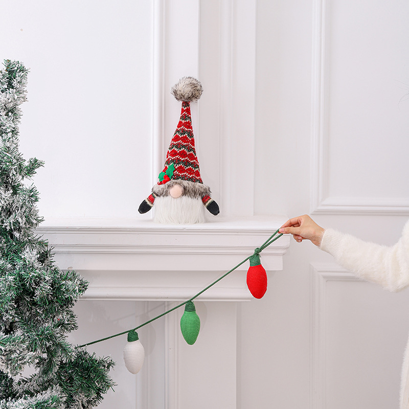 節日小燈掛飾 diy彩燈迷你聖誕樹掛件户外佈置裝飾掛串