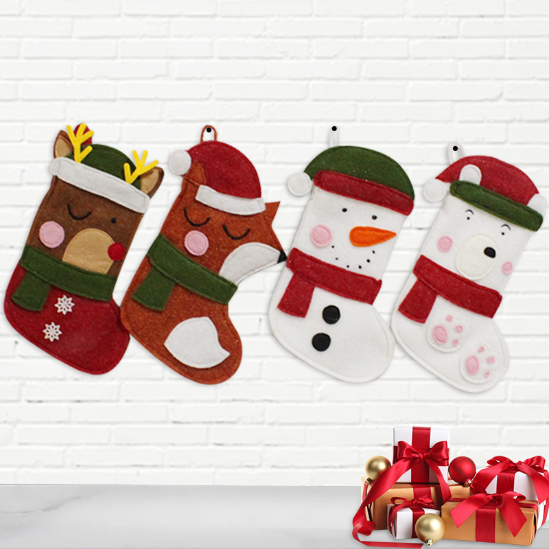 港之戀聖誕糖果袋雪人小鹿聖誕樹掛件櫥窗裝飾襪子聖誕襪子禮物袋
