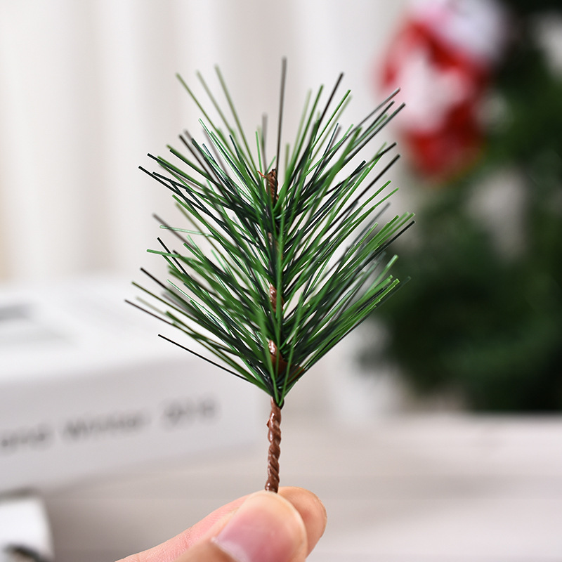 插枝植物聖誕節松樹枝裝飾diy松針葉插枝聖誕樹配件廠家批發