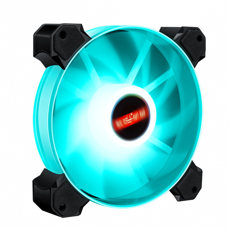 玉環RGB機箱風扇 12cm台式電腦散熱風扇幻彩變色日食風扇