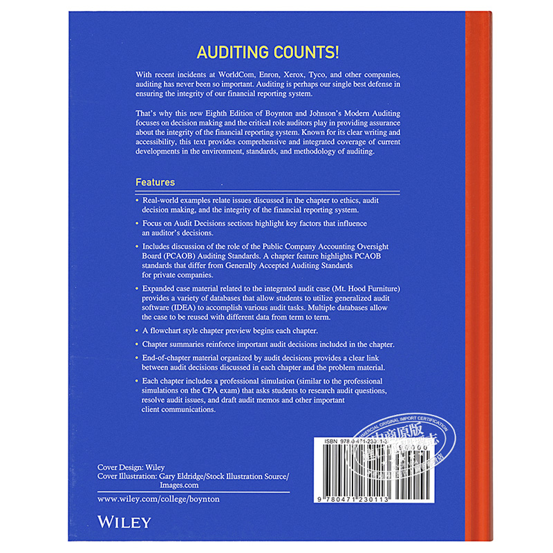 Modern Auditing: Assurance Services And The Integrity 英文原版 當代審計學  William Boynton