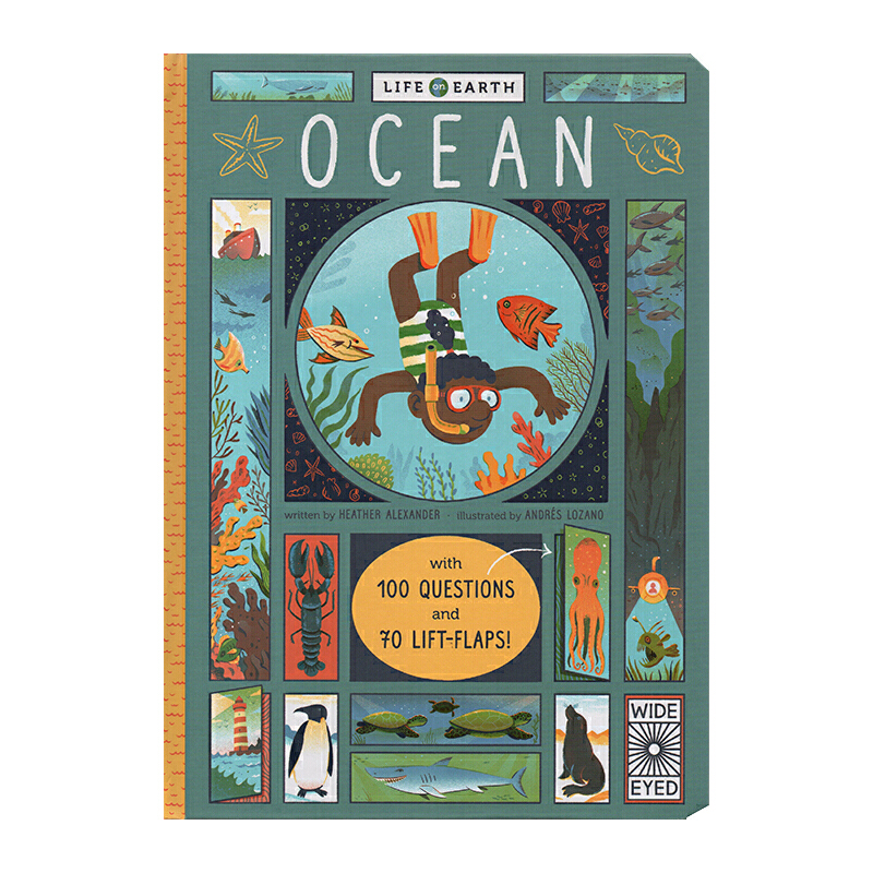 英文原版 Life on Earth Ocean 地球上的生命系列 海洋 趣味紙板翻翻書 小學STEM科普 自然生物科學通識