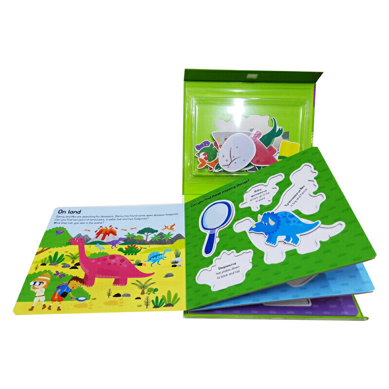 恐龍 小小角色扮演家 英文原版 Let's Pretend Dino Explorer 親子互動拼圖紙板書 邊玩邊學兒童啟繪本 禮盒裝小孩禮品