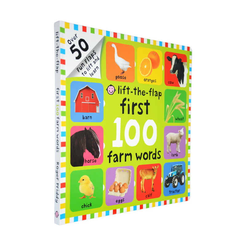 First 100 Farm Words Lift-the-Flap 英文原版 農場 啟蒙認知100詞系列 大本翻翻書 農場詞彙圖解詞典