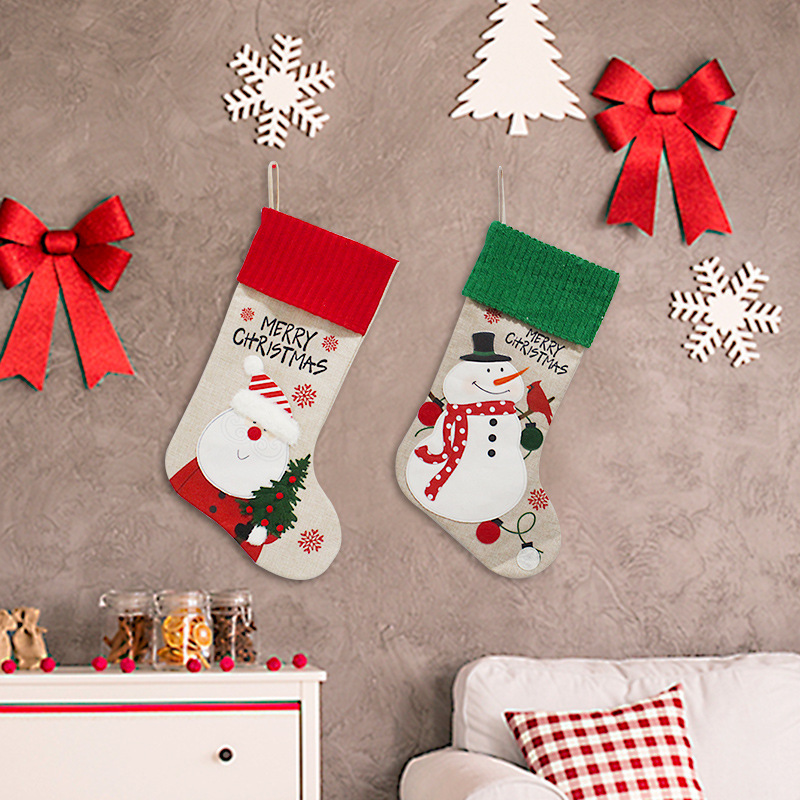 港之戀聖誕糖果襪聖誕樹掛件老人雪人禮品袋聖誕襪子裝飾品