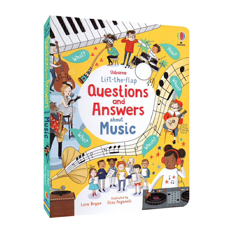 Usborne Lift the flapQuestions and Answers About Music 尤斯伯恩問與答 音樂主題知識科普翻翻書 英文原版大開本紙板書