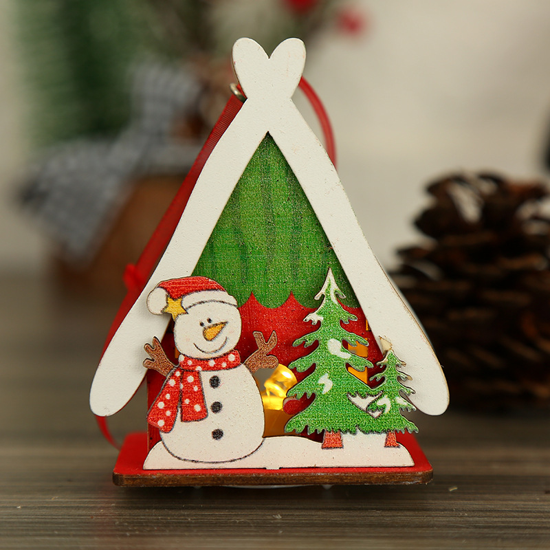 聖誕節裝飾品聖誕木屋房子 玩具彩色小木屋聖誕節發光禮物聖誕木屋