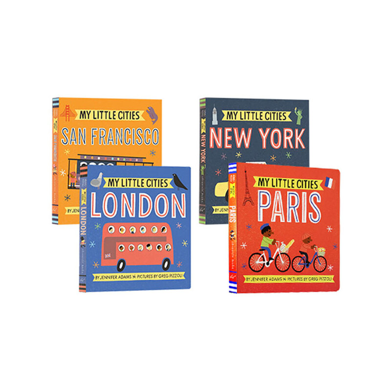 我的小城市 4冊 紙板書 巴黎/舊金山/倫敦/紐約 啟蒙認知繪本英文原版 My Little Cities Paris/San Francisco/London/ New York