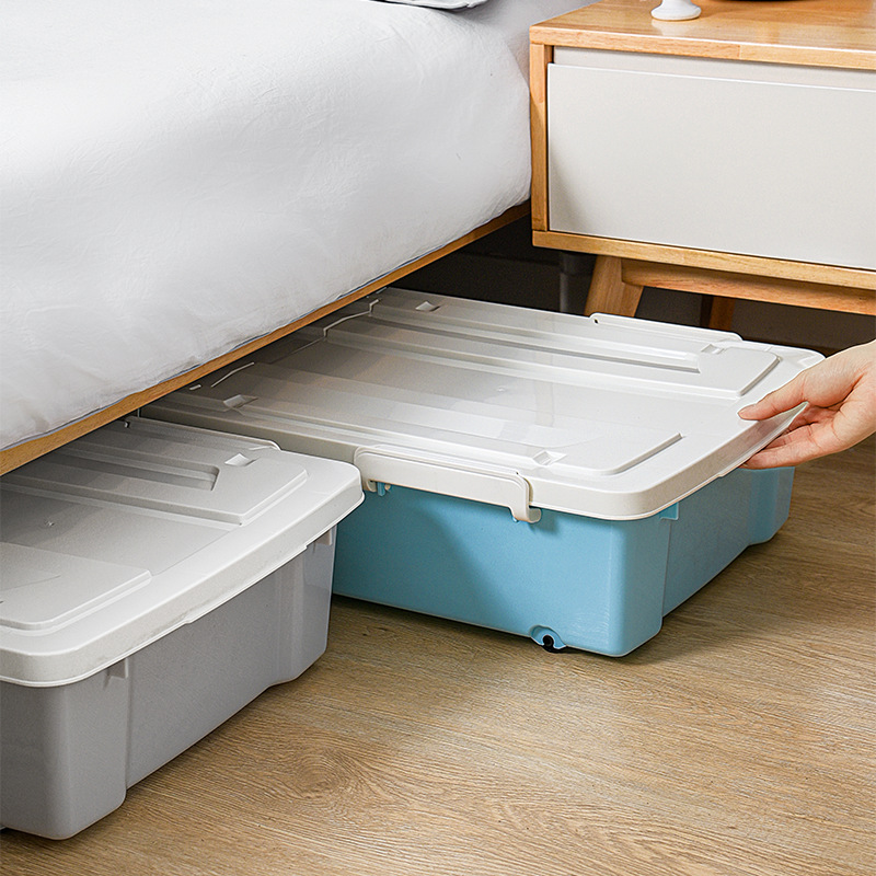 大號透明塑料床底收納箱衣服整理箱多功能儲物盒