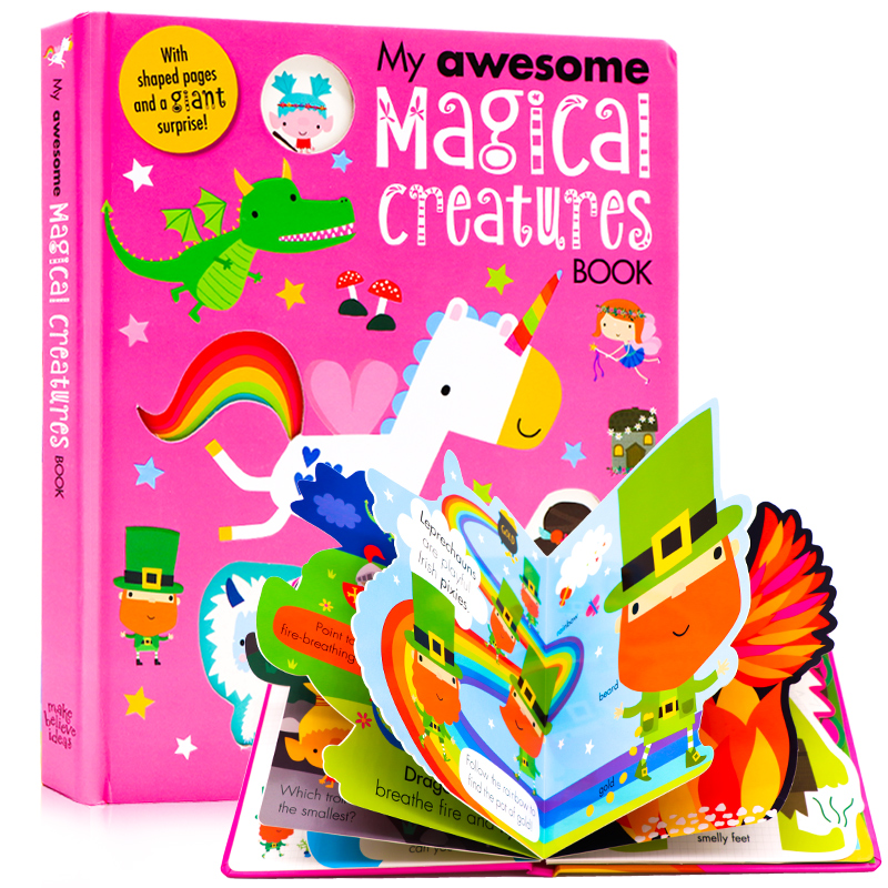 我的尖叫字母書My Awesome Alphabet Book數字書Counting恐龍Dinosaur神奇動物4冊合售英文原版兒童啟蒙創意異型紙板書大開本鏤空