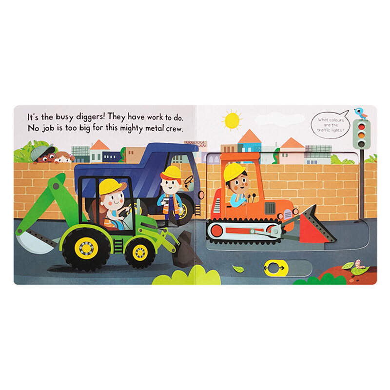 Busy系列 Diggers 英文原版 兒童啟蒙  遊戲玩具書 早教親子互動