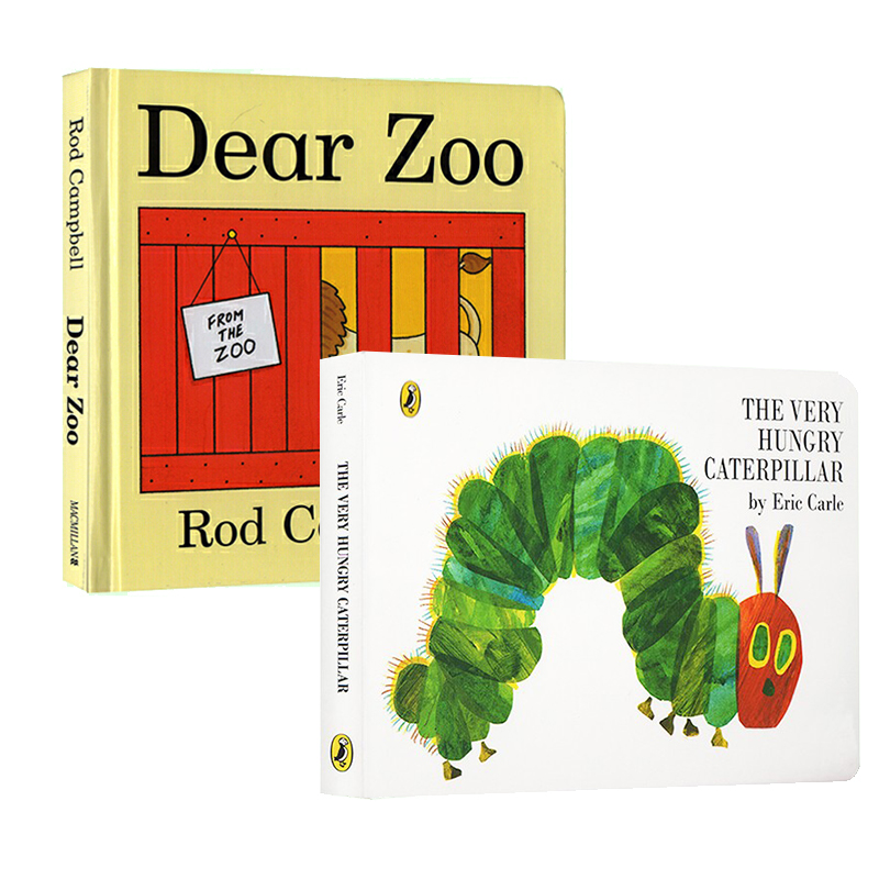 現貨 Dear Zoo/The Very Hungry Caterpillar 飢餓的毛毛蟲 親愛的動物園 英文原版繪本0 3歲 紙板書 兒童書英文啟蒙  送音頻