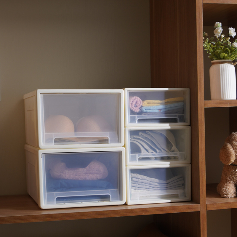 大小號防摔型塑料抽屜盒卧室收納櫃 新品透明整理櫃