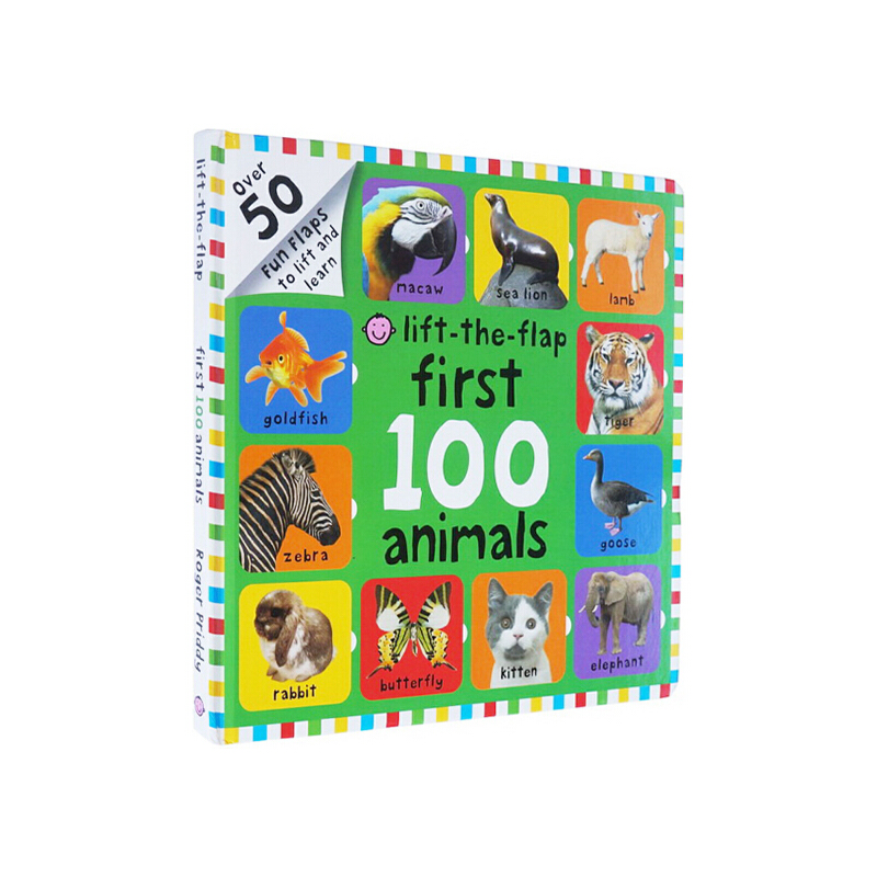 First 100 Animals Lift-the-Flap 英文原版 啟蒙認知100詞系列 動物認知100詞 大開紙板翻翻書