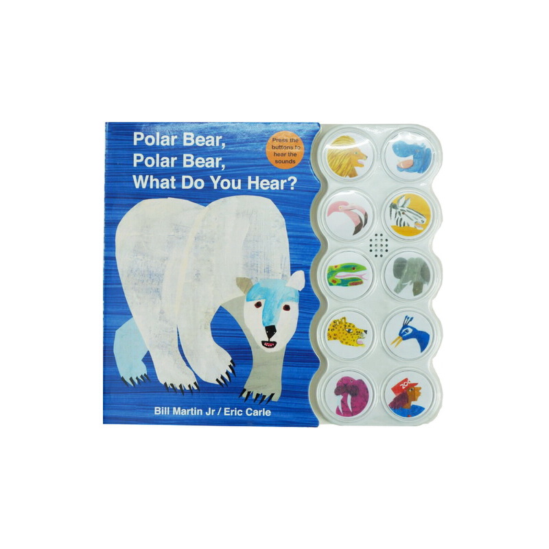 Polar Bear Polar Bear What Do You Hear 艾瑞卡爾爺爺Eric Carle 英文原版 北極熊你聽到了什麼 繪本紙板 發聲書 吳敏蘭 廖彩杏