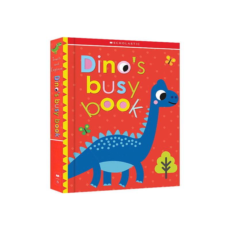 英文原版 Dino's Busy Book 幼兒趣味恐龍創意觸摸書 紙板書 學樂 Early Learners Touch and Explore