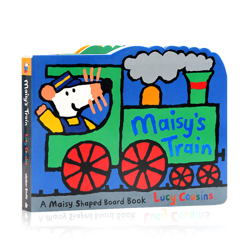 Maisy's Train 小鼠波波 火車 英文原版繪本 交通工具紙板造型 低幼兒童啟蒙 火車之旅 紙板書 作者 Lucy Cousins