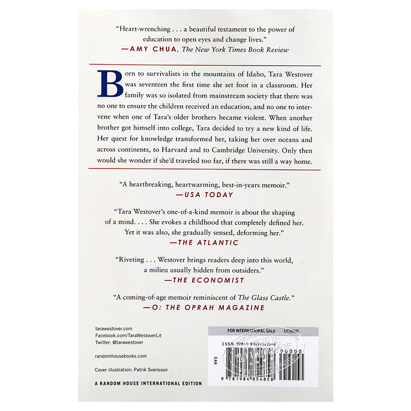 你當像鳥飛往你的山 英文原版 受教 回憶錄 教育改變人生 比爾蓋茨推薦 紐約時報暢銷書Educated:A Memoir Tara Westover Random House US