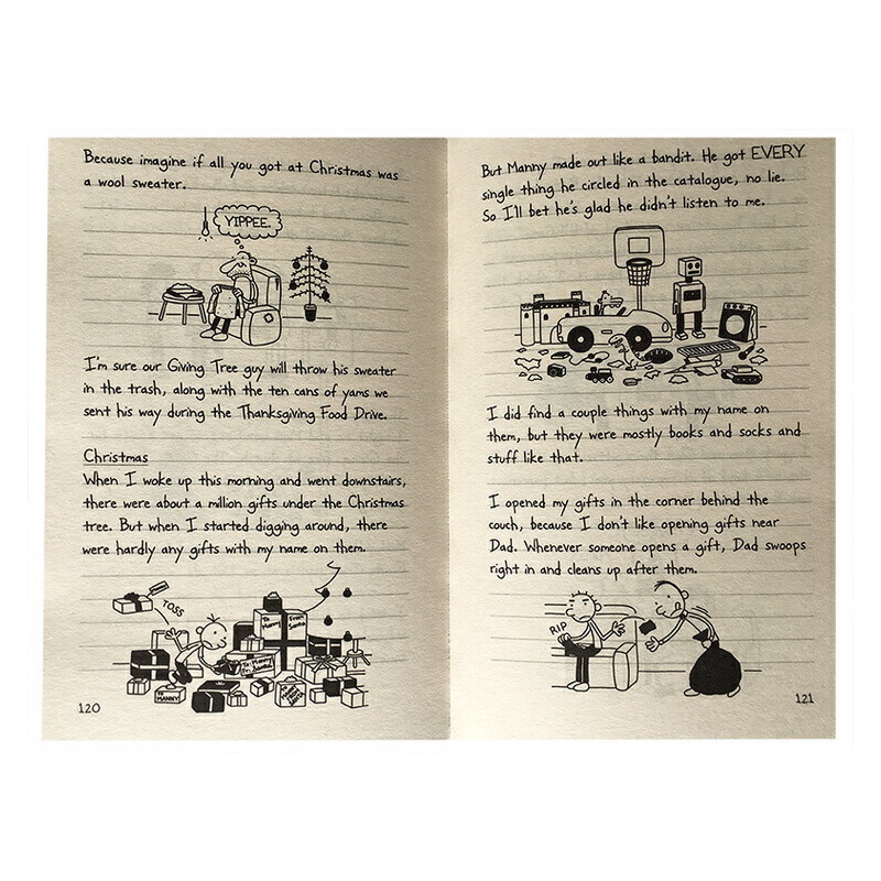 小屁孩日記 Diary of a Wimpy Kid 英文原版小説 兒童章節橋樑書 幽默漫畫故事書 7-12歲美國初中小學生 Jeff Kinney