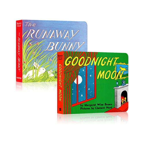 英文原版 Goodnight Moon/The Runaway Bunny2冊 紙板書 逃家小兔/晚安月亮 寶寶晚安故事 親子閲讀圖畫故事繪本