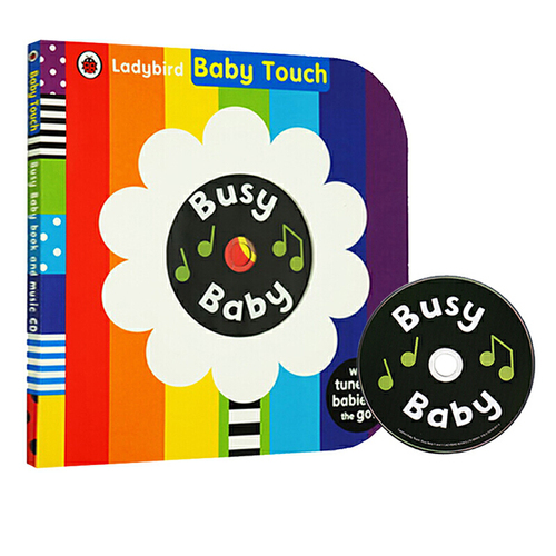 英文原版 英國小瓢蟲 Ladybird Baby Touch Busy Baby book 大本紙板觸摸書 兒童英語啟蒙繪本 附CD