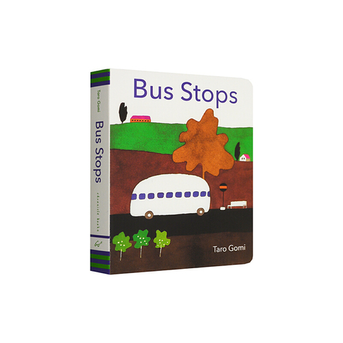 英文原版繪本 紙板書 Bus Stops 巴士到站了 五味太郎 Taro Gomi 入門啟蒙趣味繪本