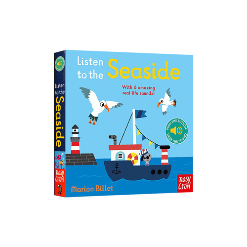 英文原版 Listen to the Seaside 聽海邊的聲音 紙板觸摸發音書 兒童英語啟蒙認知 法國藝術家Marion Billet大嘴鳥
