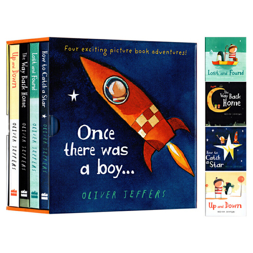 Oliver Jeffers 摘星星的孩子系列 Once there was a boy 英文原版繪本3 6歲 智慧小孩 4冊精裝 幽默暖心科普繪本 想象力 智慧 友誼友情