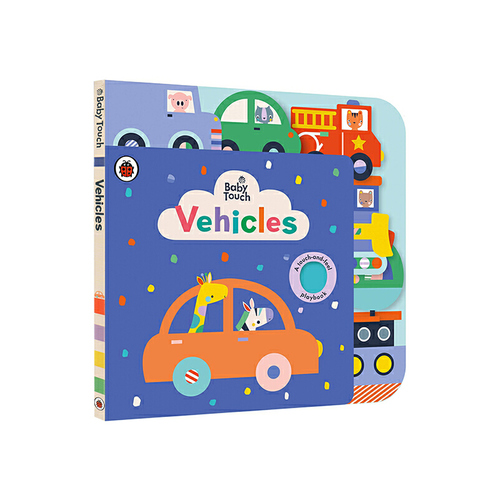 英文原版 Baby Touch Vehicles 交通工具大開本 瓢蟲紙板觸摸書 幼兒基礎啟蒙認知 0-3歲寶寶 親子互動繪本 開拓思維