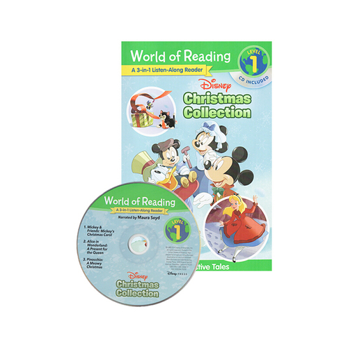 Disney Christmas Collection 英文原版 附CD 迪斯尼有聲繪本奇米老鼠 3個故事合集 聖誕節 World of Reading 兒童分級讀物