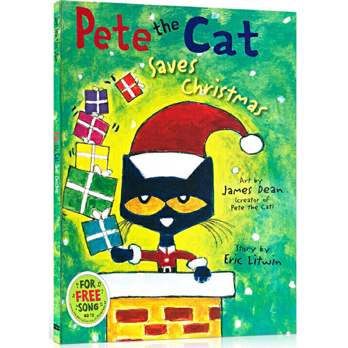 英文原版繪本 Pete the Cat Saves Christmas 皮特貓系列 兒童故事圖畫書 吳敏蘭書單