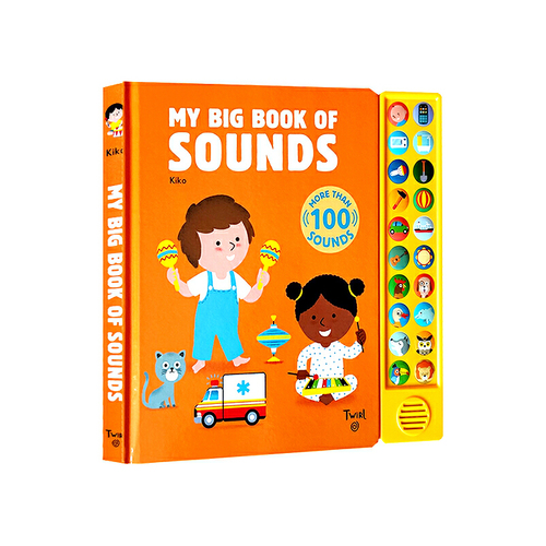英文原版 My Big Book of Sounds 紙板發音書 幼兒啟蒙認知繪本 詞彙單詞學樂 100種聲音邊聽邊學 Twirl法國藝術品牌