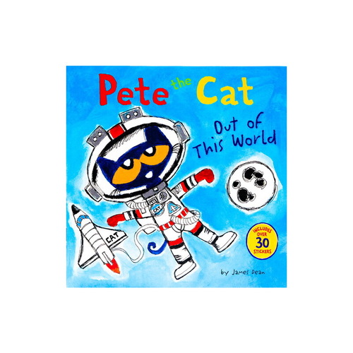 英文原版 Pete the Cat out of This World 皮特貓進入太空 兒童早教啟蒙閲讀 圖畫故事繪本 附貼紙 James Dean
