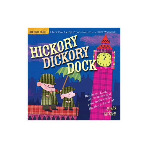 英文原版繪本 Hickory Dickory Dock 幼兒歌謠 滴答滴答 Indestructibles 可水洗撕不破 嬰幼兒書