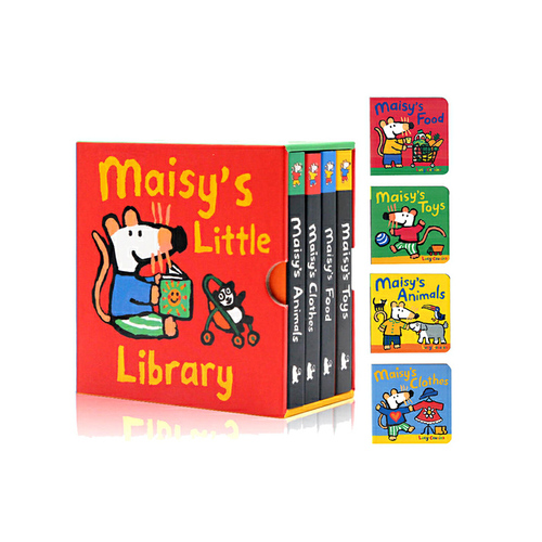小鼠波波系列圖書館 廖彩杏書單 英文原版繪本 Maisy is Little Library 4冊小小手掌紙板書 低幼英語啟蒙認知讀物