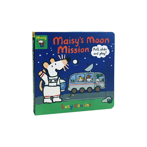 英文原版 Maisy's Moon Mission: Pull, Slide and Play! 推拉紙板機關書 小鼠波波 月球任務 兒童低幼啟蒙繪本 Lucy Cousins
