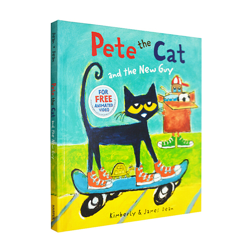 皮特貓 英文原版繪本 Pete the Cat and the New Guy 認識了一個新朋友 精裝兒童故事圖畫書 吳敏蘭