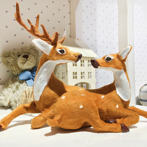 聖誕梅花鹿  聖誕節裝飾品桌面 鹿擺件 夫妻鹿馴鹿糜鹿