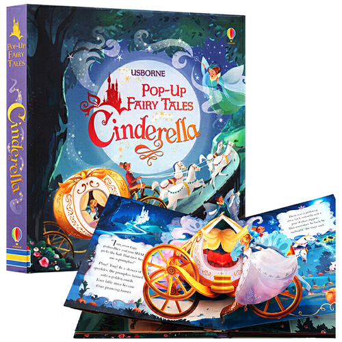 英文原版 Usborne 灰姑娘立體書 Pop-up fairy tales Cinderella 經典童話故事繪本 藝術早教啟蒙