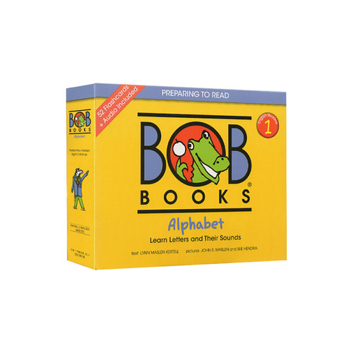 英文原版Bob Books Set 1 Alphabet 鮑勃閲讀 兒童啟蒙初級字母表 附卡片