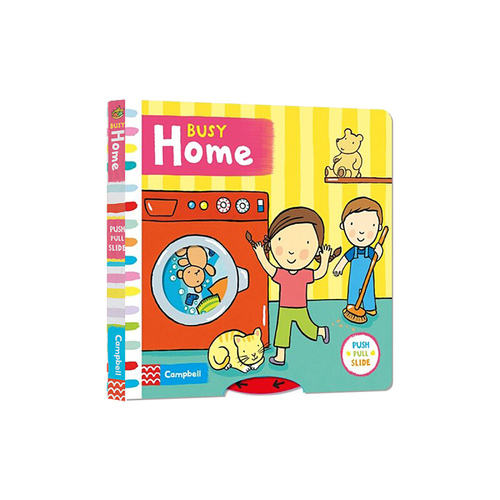 Busy Home 系列 英文原版繪本 繁忙的家庭 紙板書機關活動操作書 親子教育互動學習