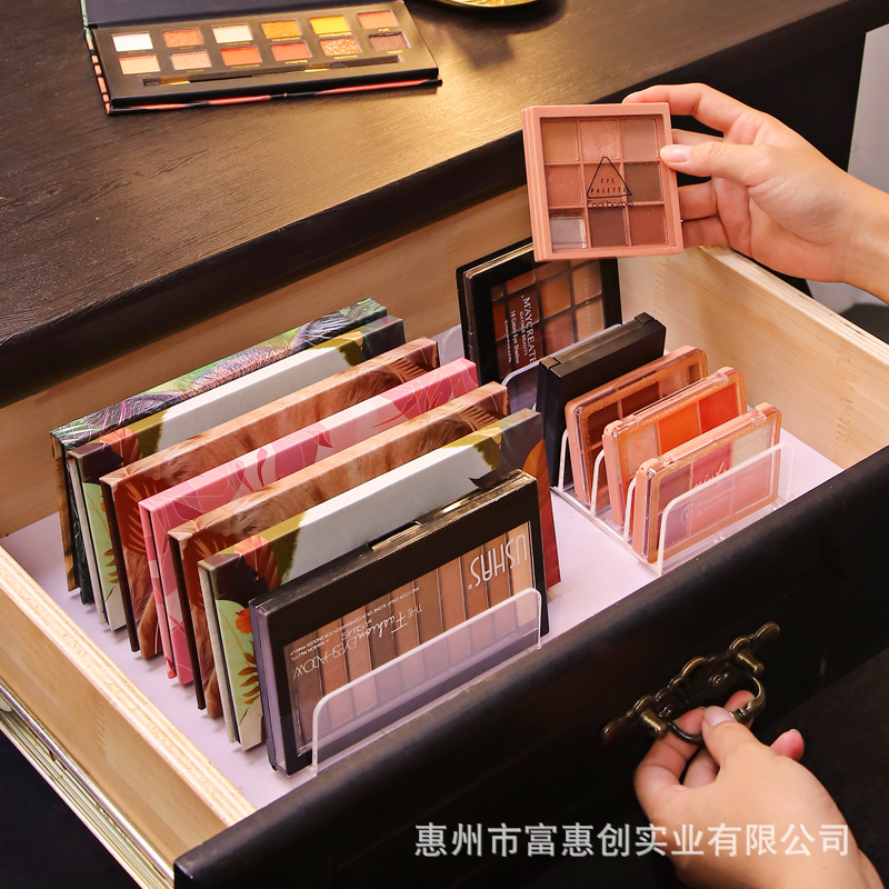 粉餅眼影盤收納盒彩粧腮紅化粧品架子桌面多格展示盒