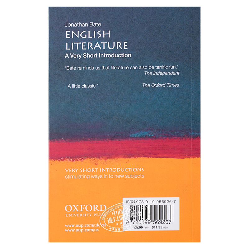 英國文學 牛津通識讀本 英文原版 文學 English Literature: A Very Short Introduction Oxford University Press Jonathan