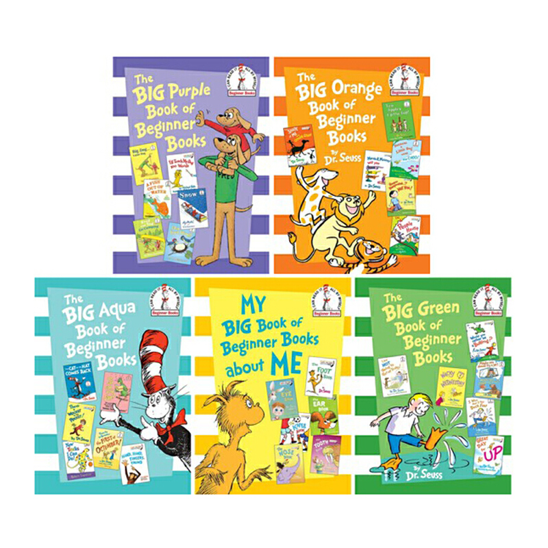 蘇斯博士七色入門系列 5冊 精裝合輯 英文原版繪本 The Big Book of Beginner Books 兒童早裝英語啟蒙故事書 Dr.Seuss